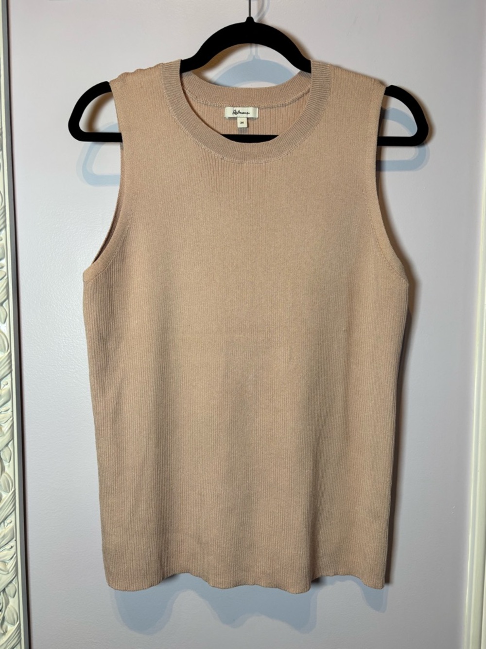 Reitmans Neutral Pink/Beige Ribbed Stretch Tank Top